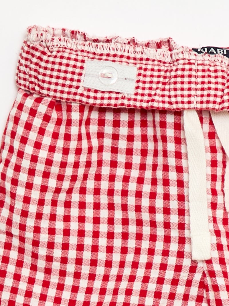 Pantalón de canalé con cintura elástica Rojo - Kiabi