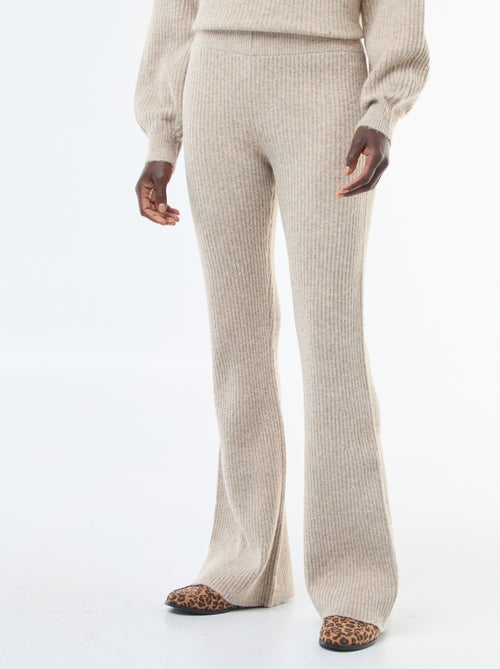 Pantalón de canalé en material suave - Kiabi