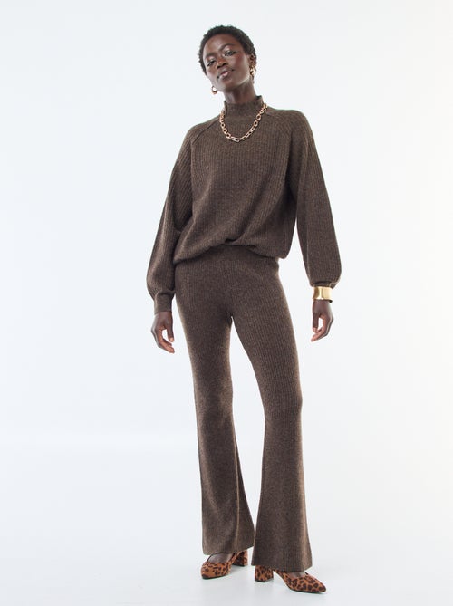 Pantalón de canalé en material suave - Kiabi