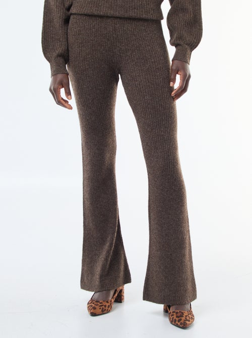 Pantalón de canalé en material suave - Kiabi