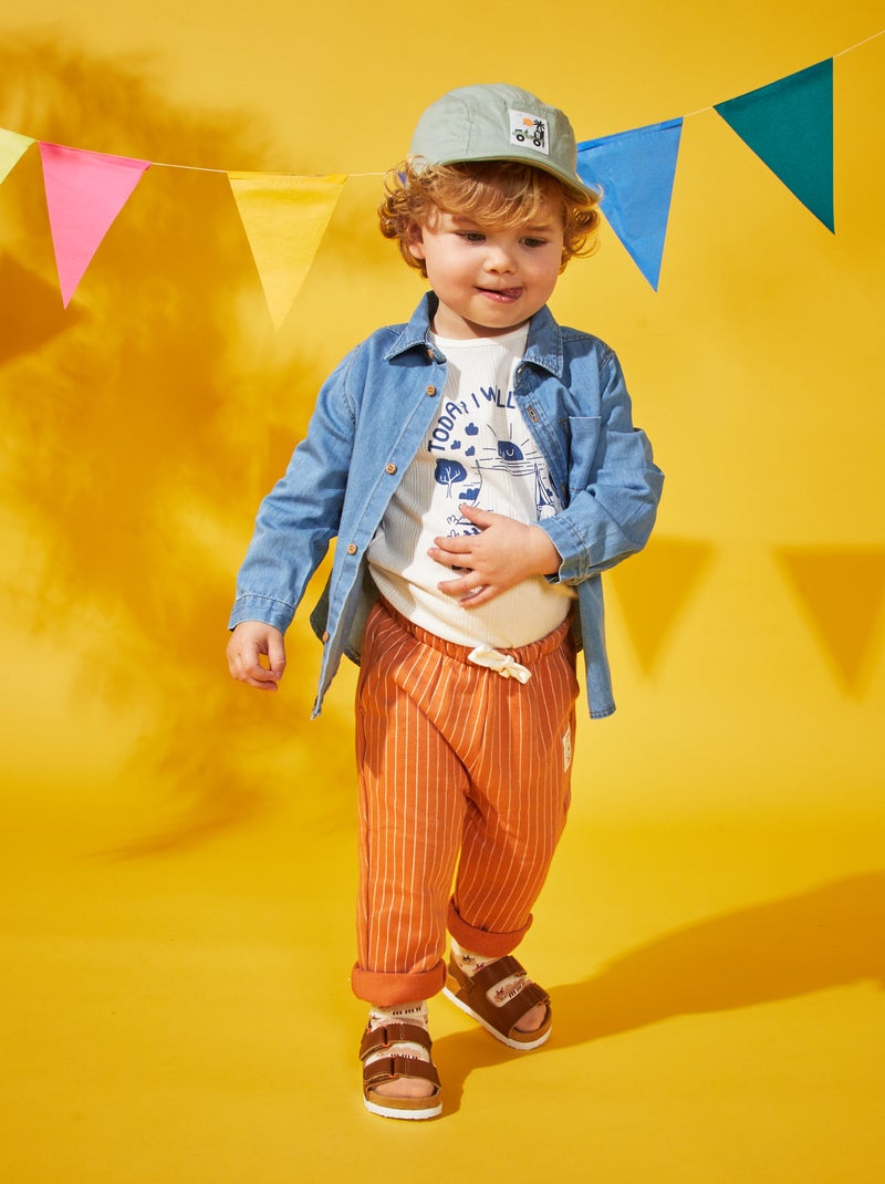 Pantalón de chándal a rayas 'Winnie' MARRON - Kiabi