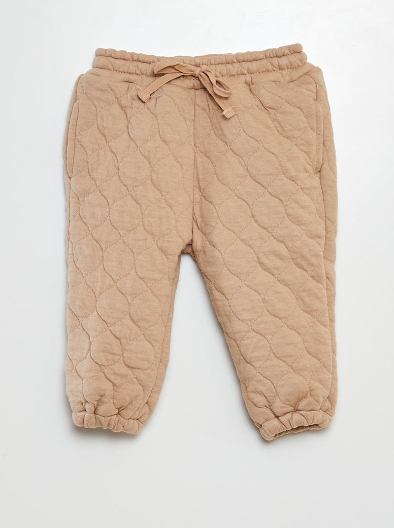 Pantalón de chándal acolchado con relleno BEIGE - Kiabi