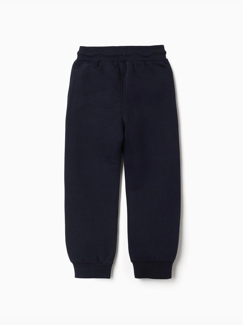 Pantalón de chándal ajustado perchado con estampado Azul oscuro - Kiabi