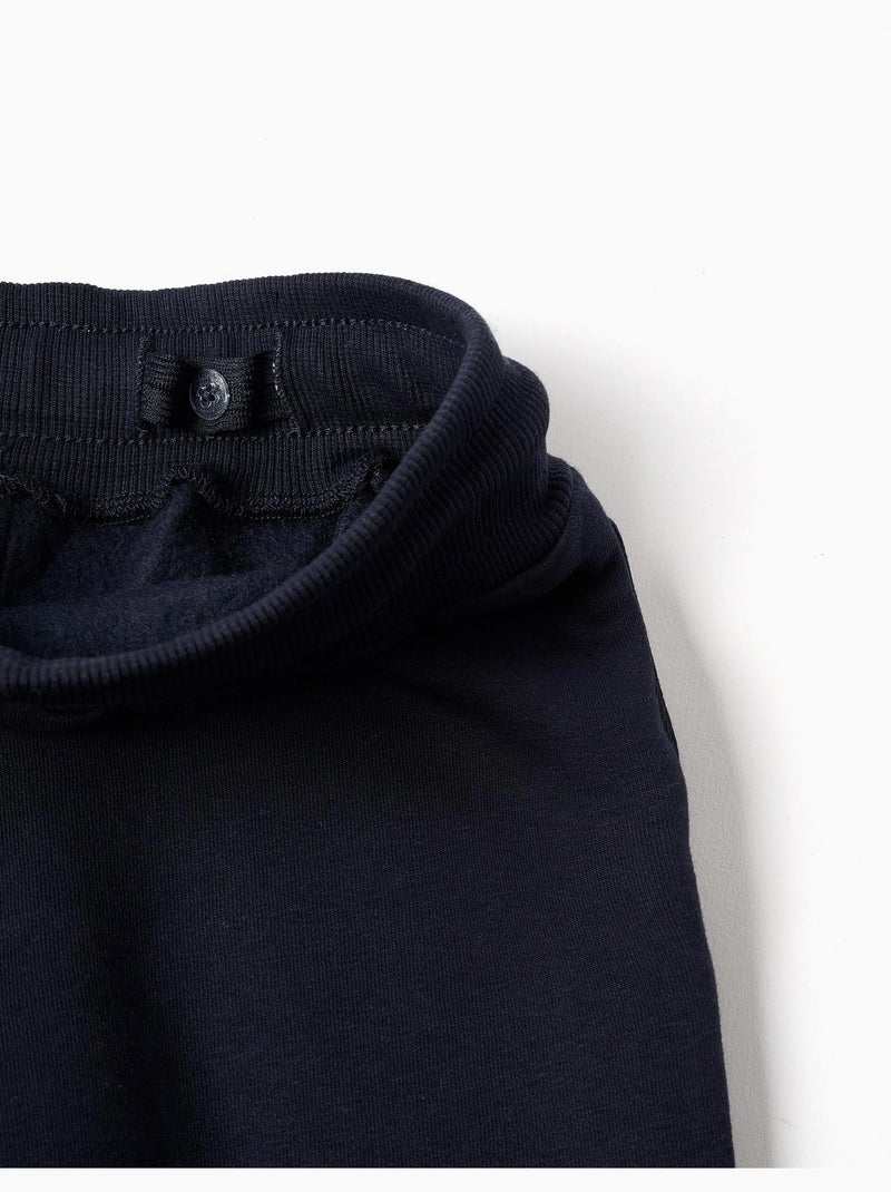Pantalón de chándal ajustado perchado con estampado Azul oscuro - Kiabi