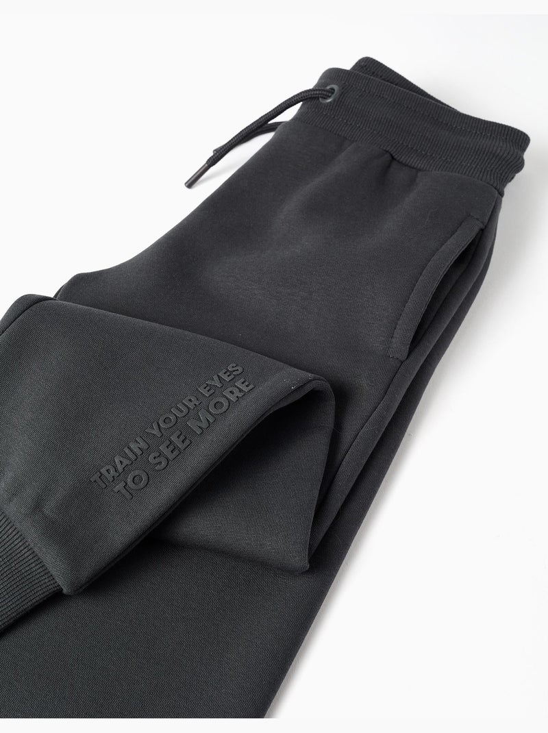 Pantalón de chándal ajustado perchado con estampado Gris oscuro - Kiabi