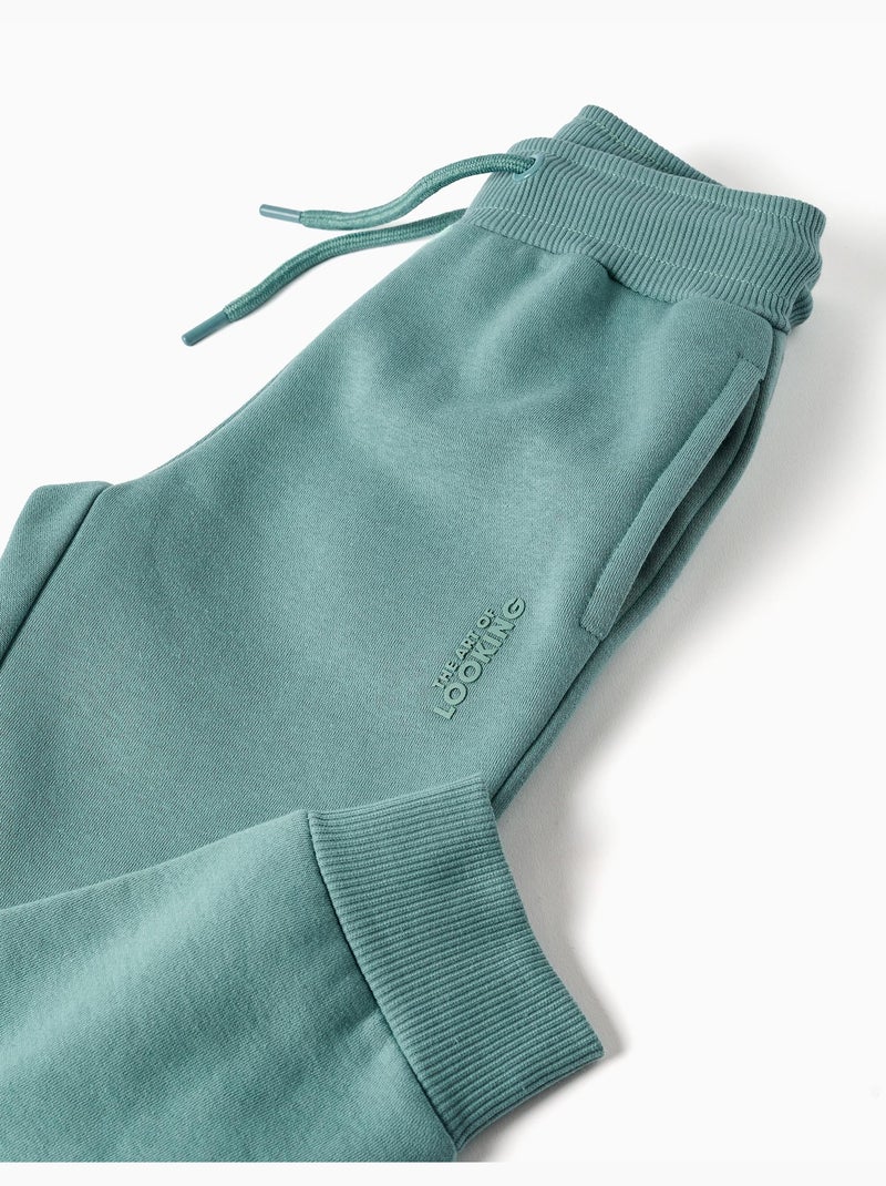 Pantalón de chándal ajustado perchado con estampado Verde claro - Kiabi
