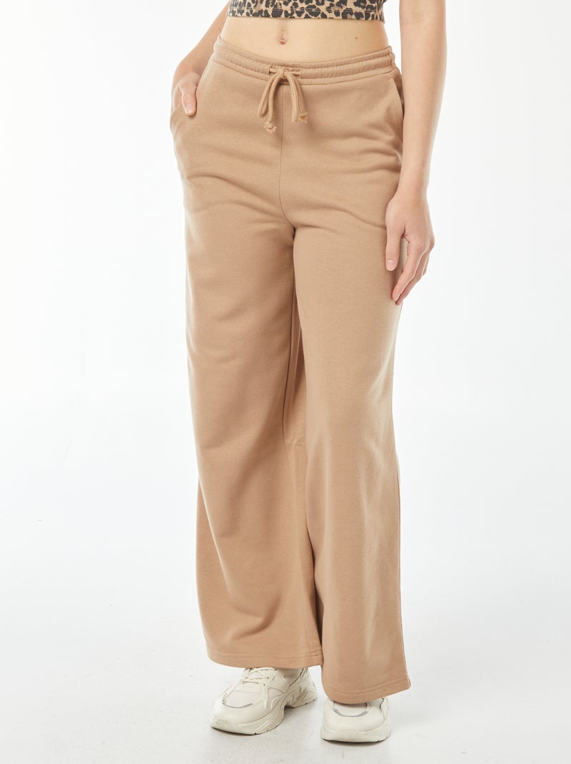 Pantalón de chándal ancho Beige - Kiabi
