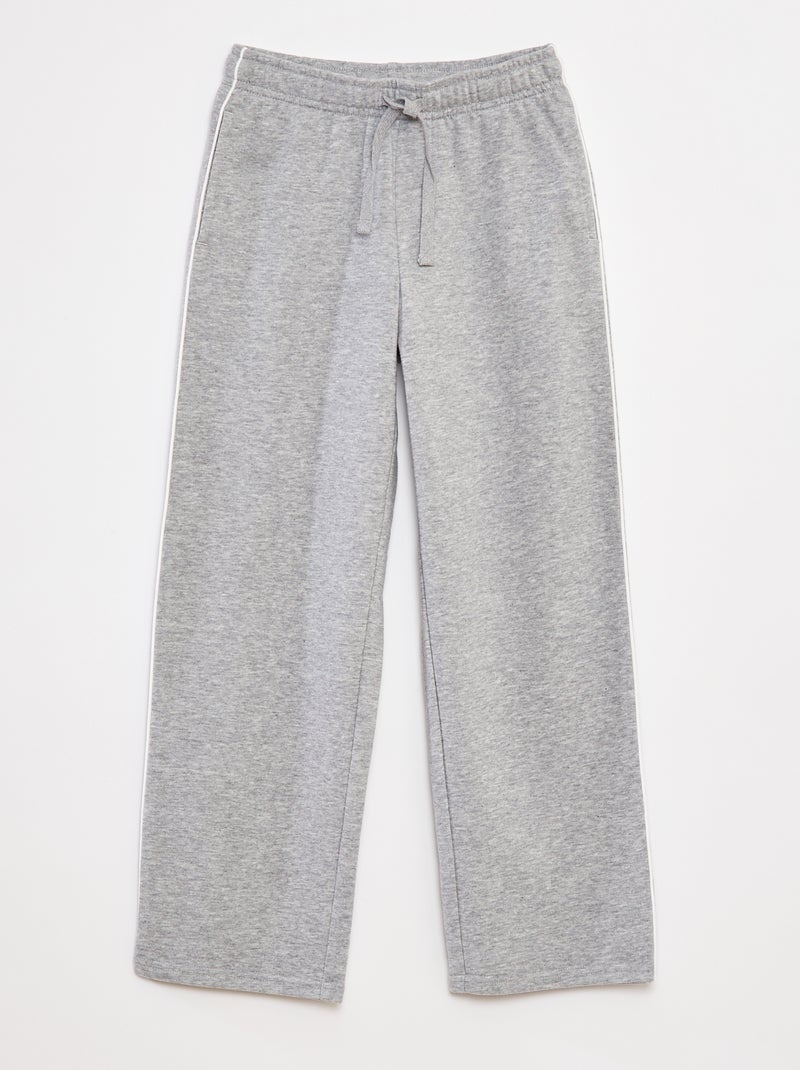 Pantalón de chándal ancho con ribete en contraste Gris - Kiabi