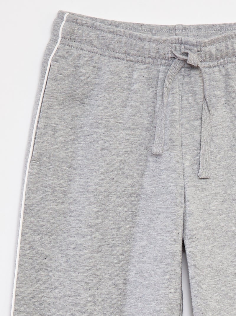 Pantalón de chándal ancho con ribete en contraste Gris - Kiabi