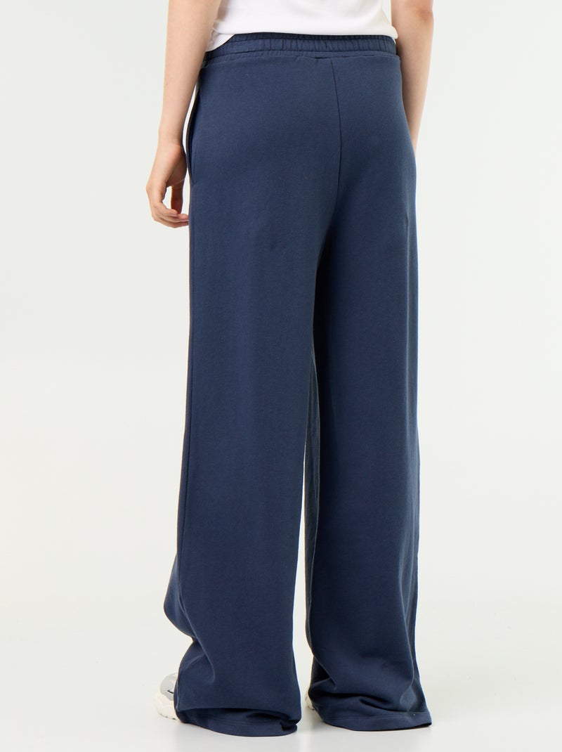 Pantalón de chándal ancho de punto grueso Azul - Kiabi