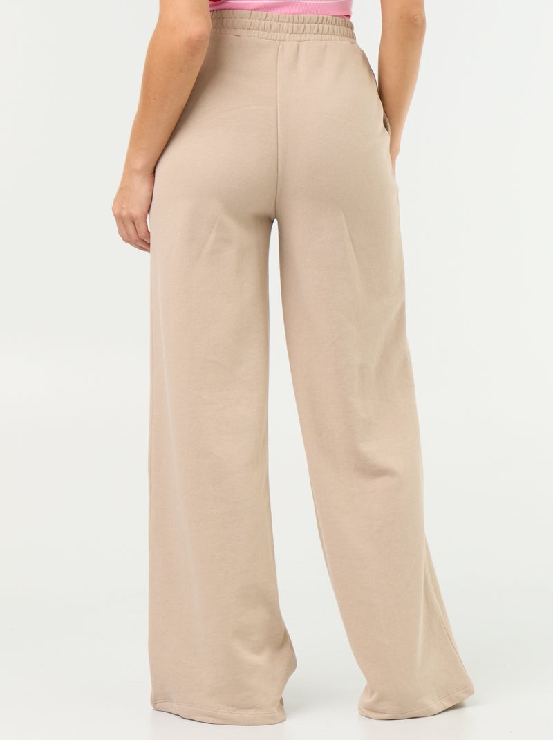 Pantalón de chándal ancho de punto grueso Beige - Kiabi