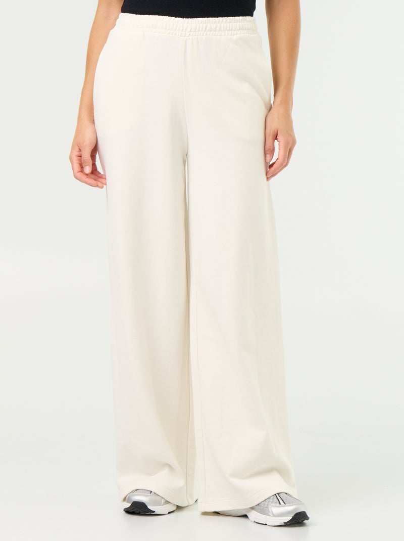 Pantalón de chándal ancho de punto grueso Blanco - Kiabi