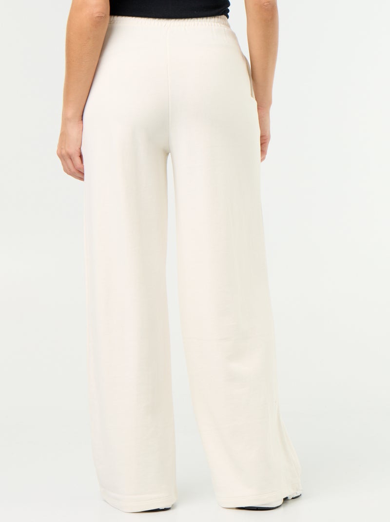 Pantalón de chándal ancho de punto grueso Blanco - Kiabi