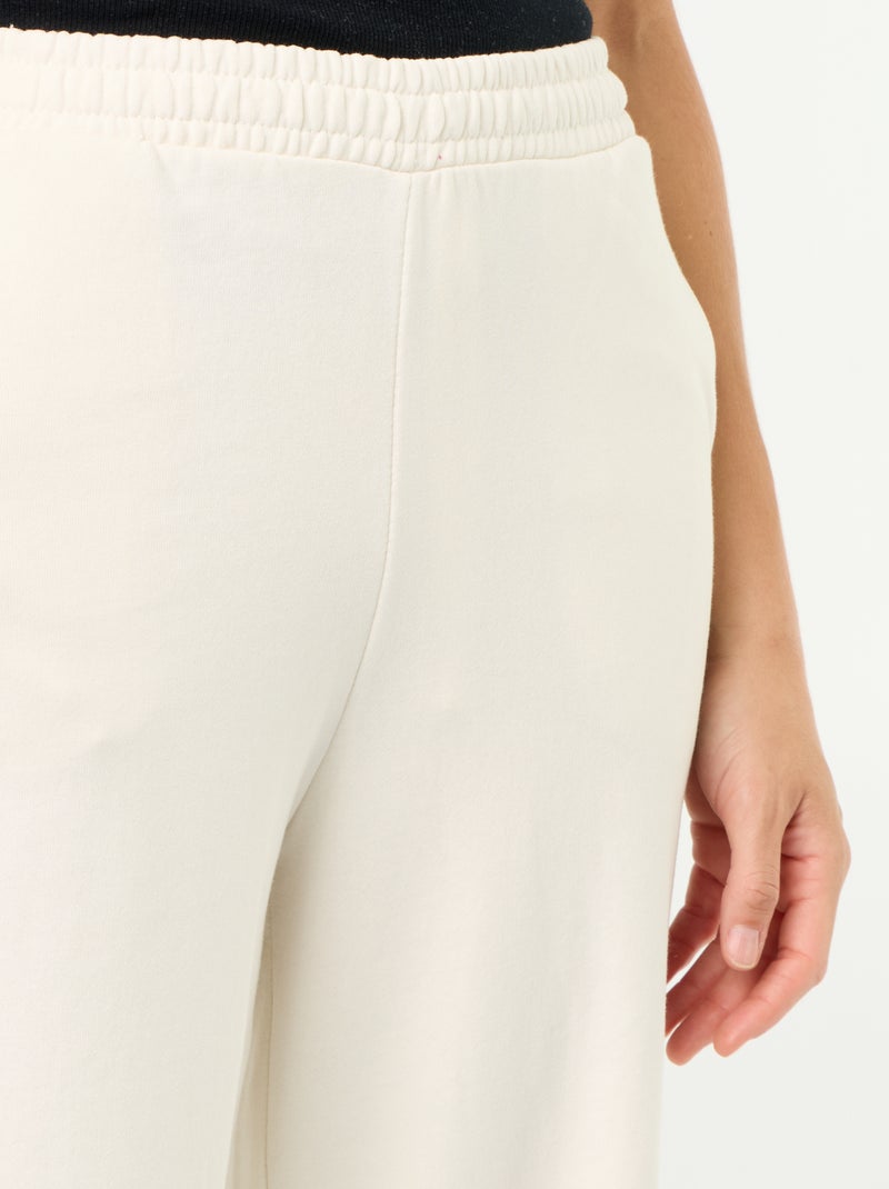 Pantalón de chándal ancho de punto grueso Blanco - Kiabi