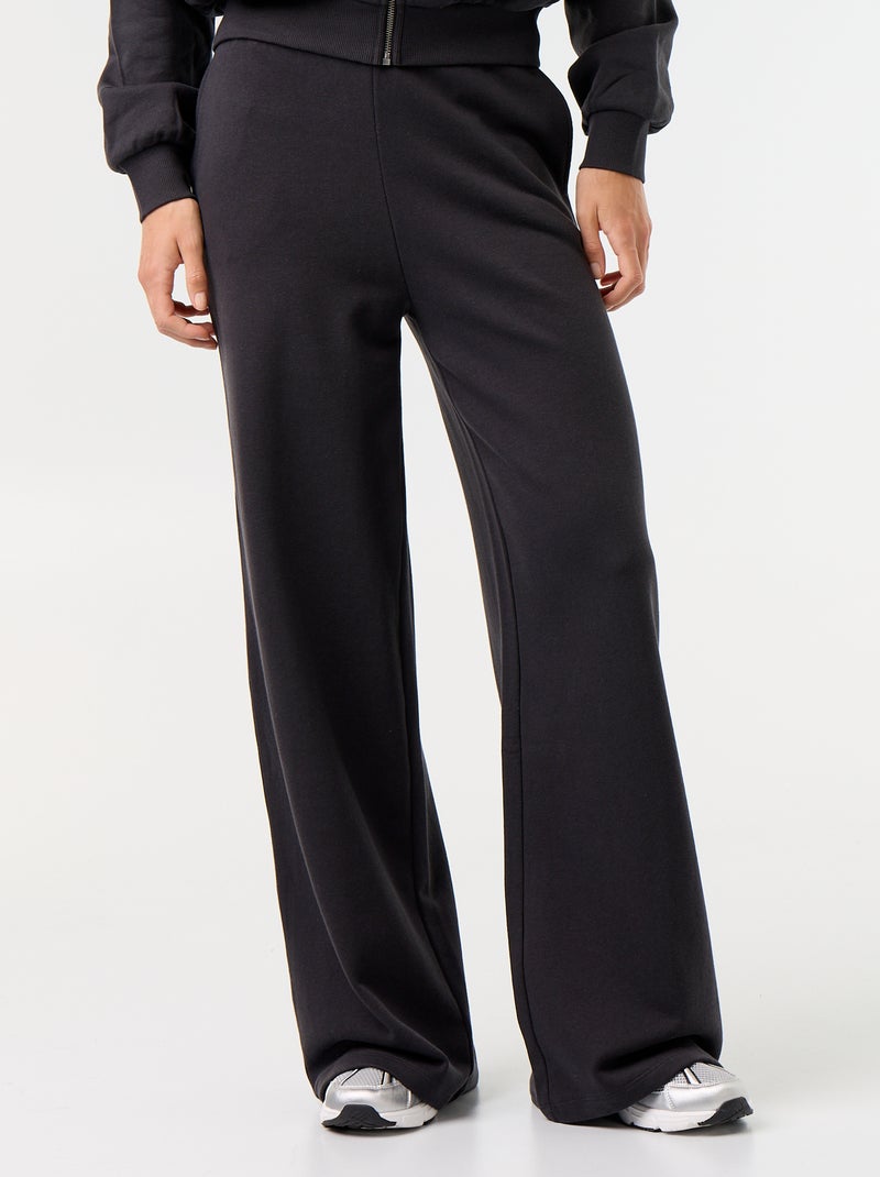 Pantalón de chándal ancho de punto grueso Gris oscuro - Kiabi