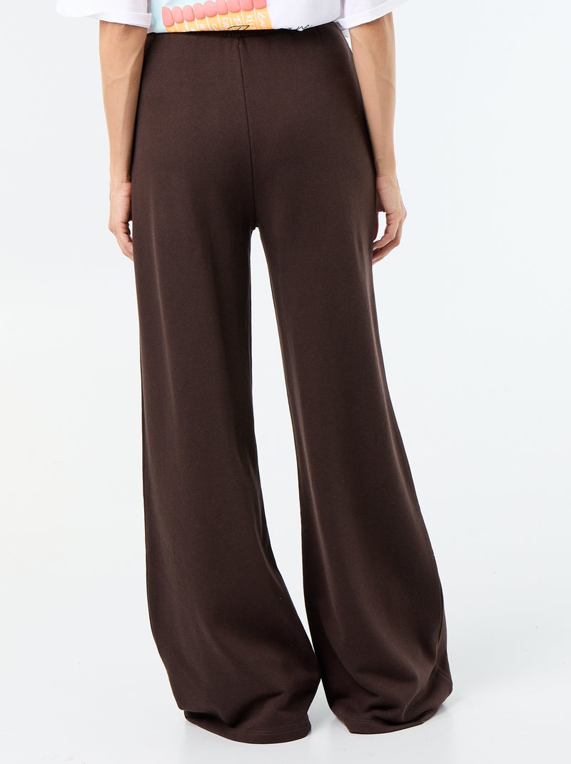 Pantalón de chándal ancho de punto grueso Marron - Kiabi