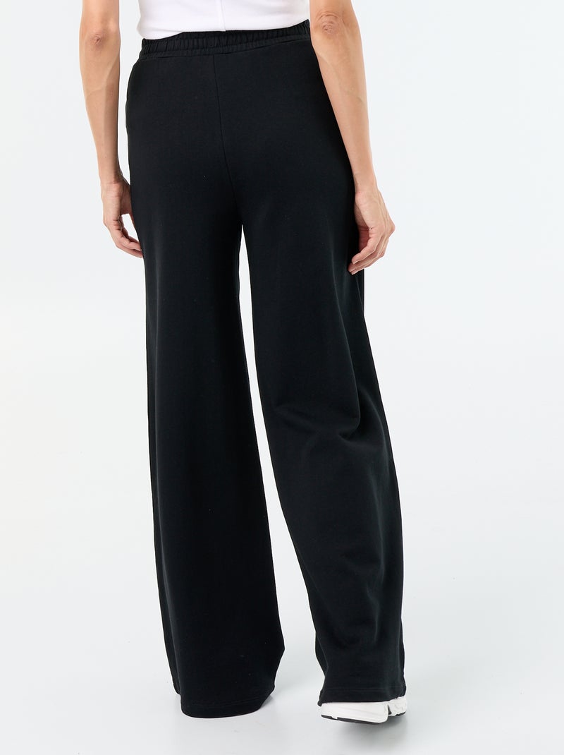 Pantalón de chándal ancho de punto grueso Negro - Kiabi