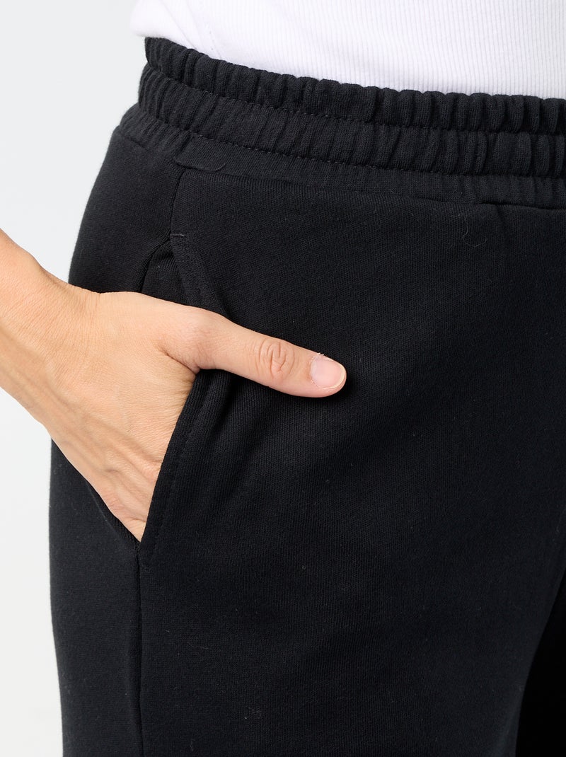 Pantalón de chándal ancho de punto grueso Negro - Kiabi