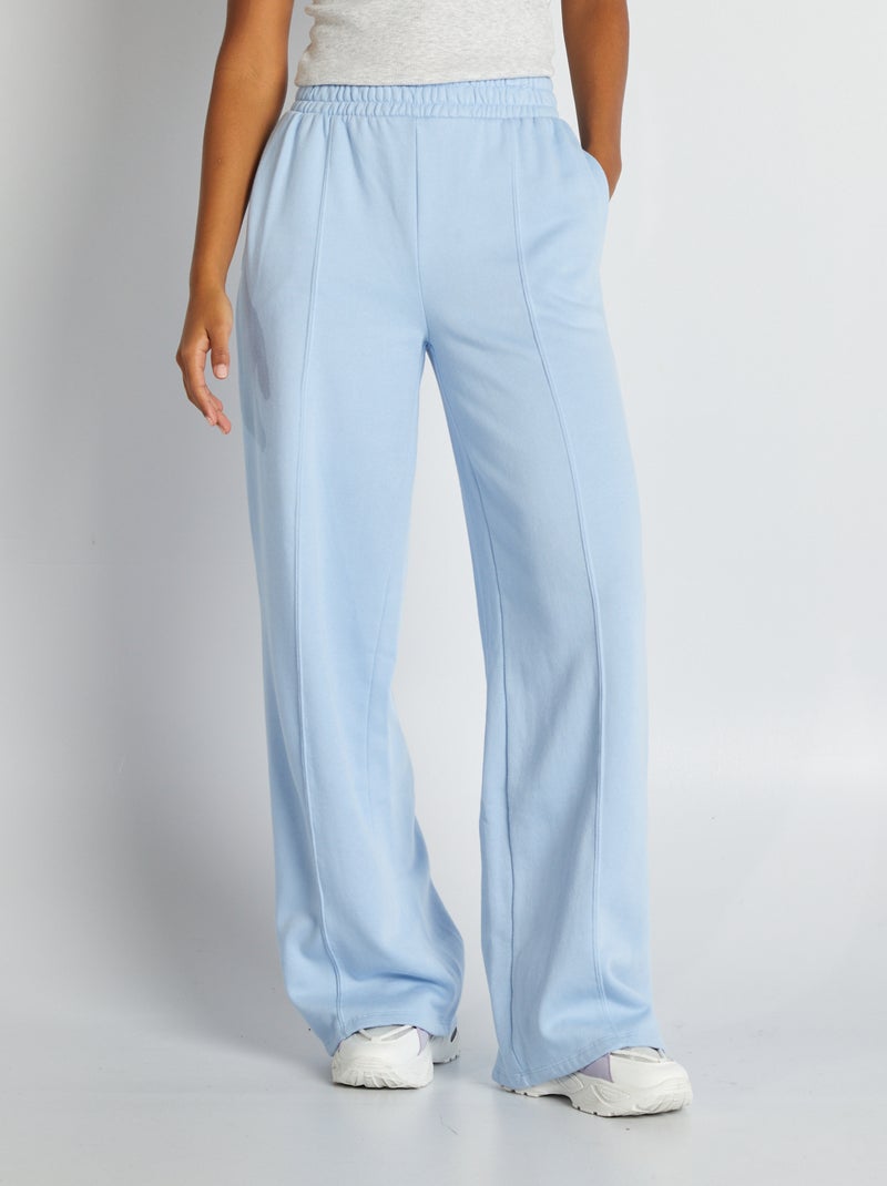 Pantalón de chándal ancho liso AZUL - Kiabi