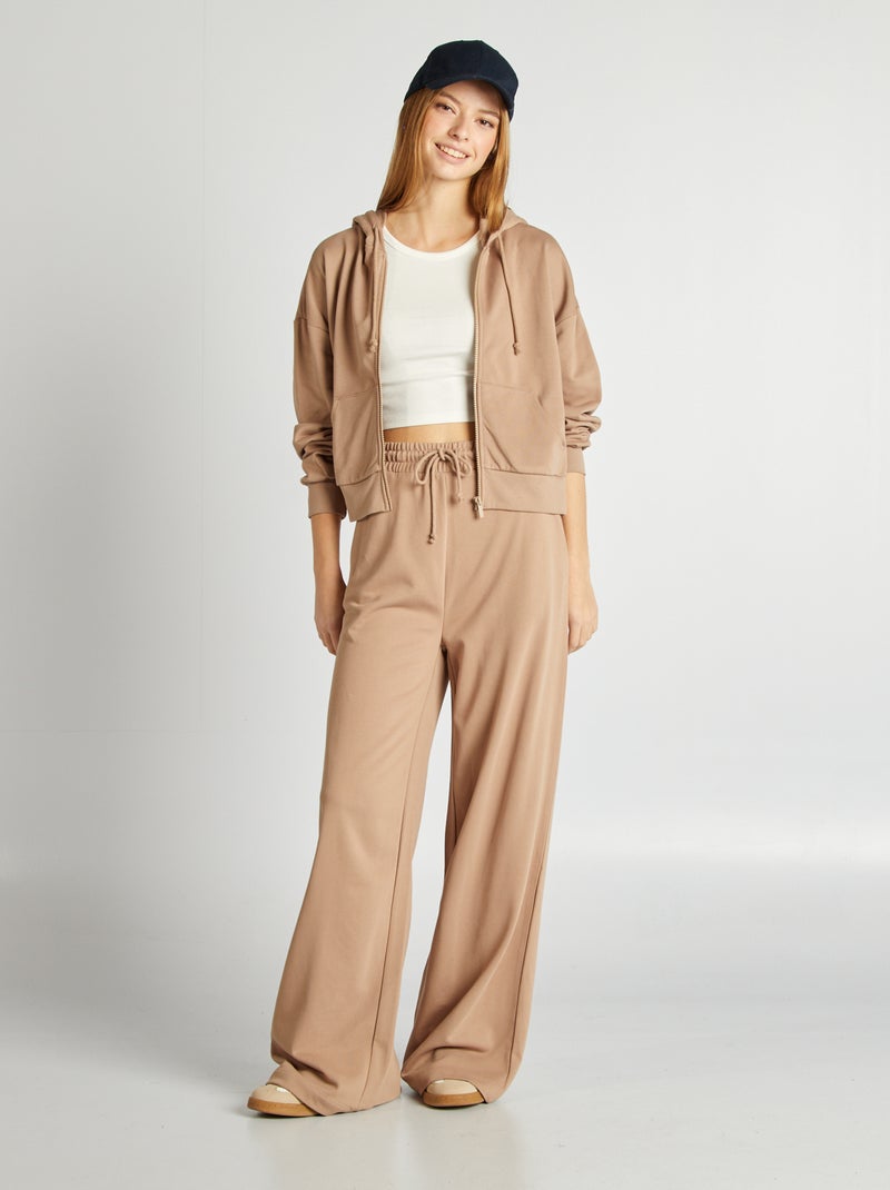 Pantalón de chándal ancho liso BEIGE - Kiabi