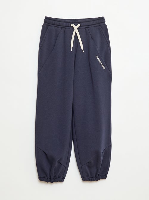 Pantalón de chándal ancho liso de algodón - Kiabi