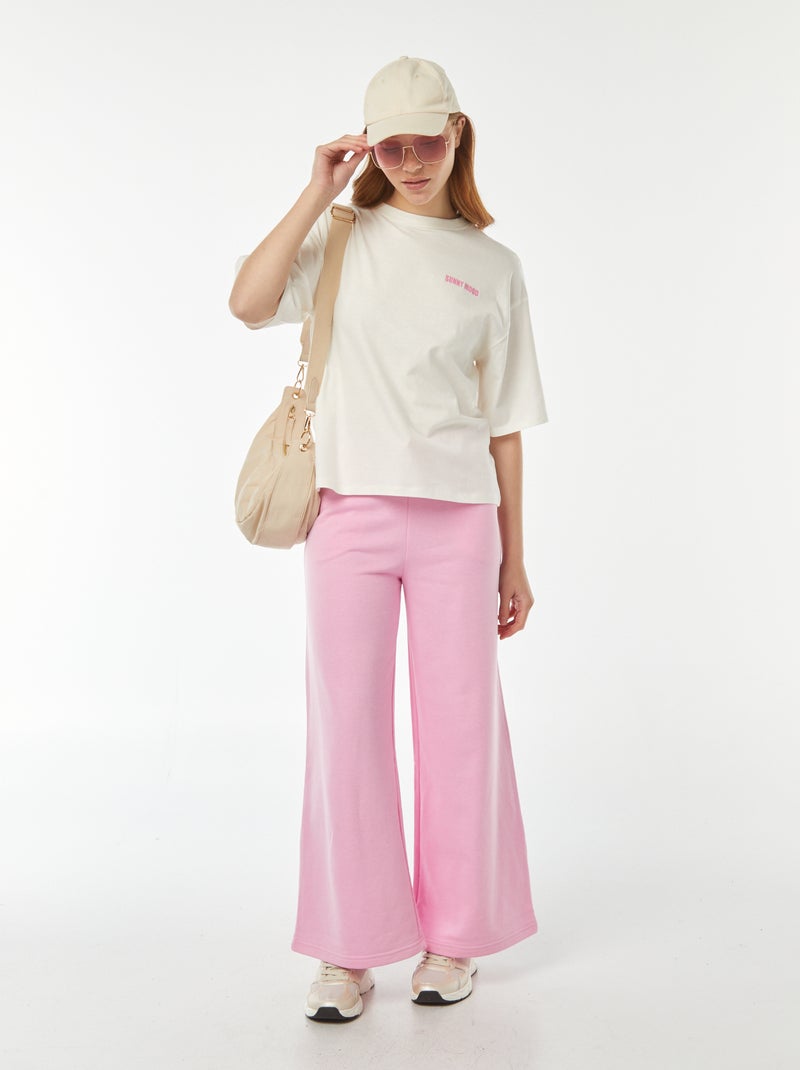 Pantalón de chándal ancho Rosa - Kiabi