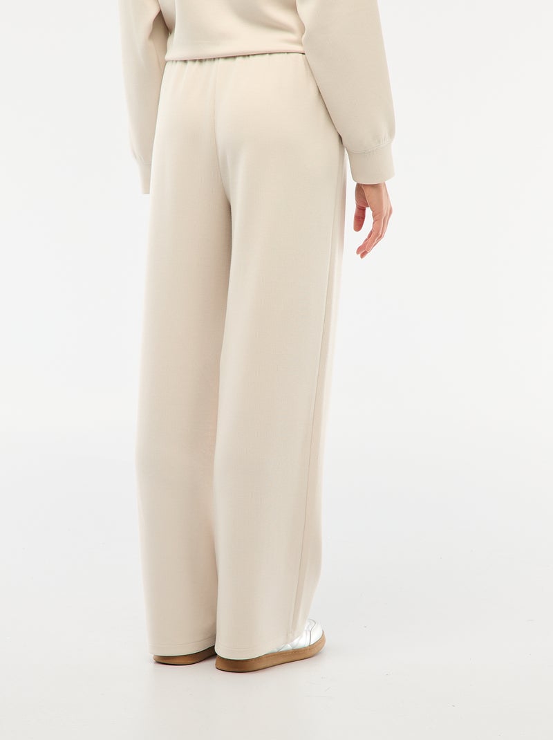Pantalón de chándal ancho y suave Beige - Kiabi