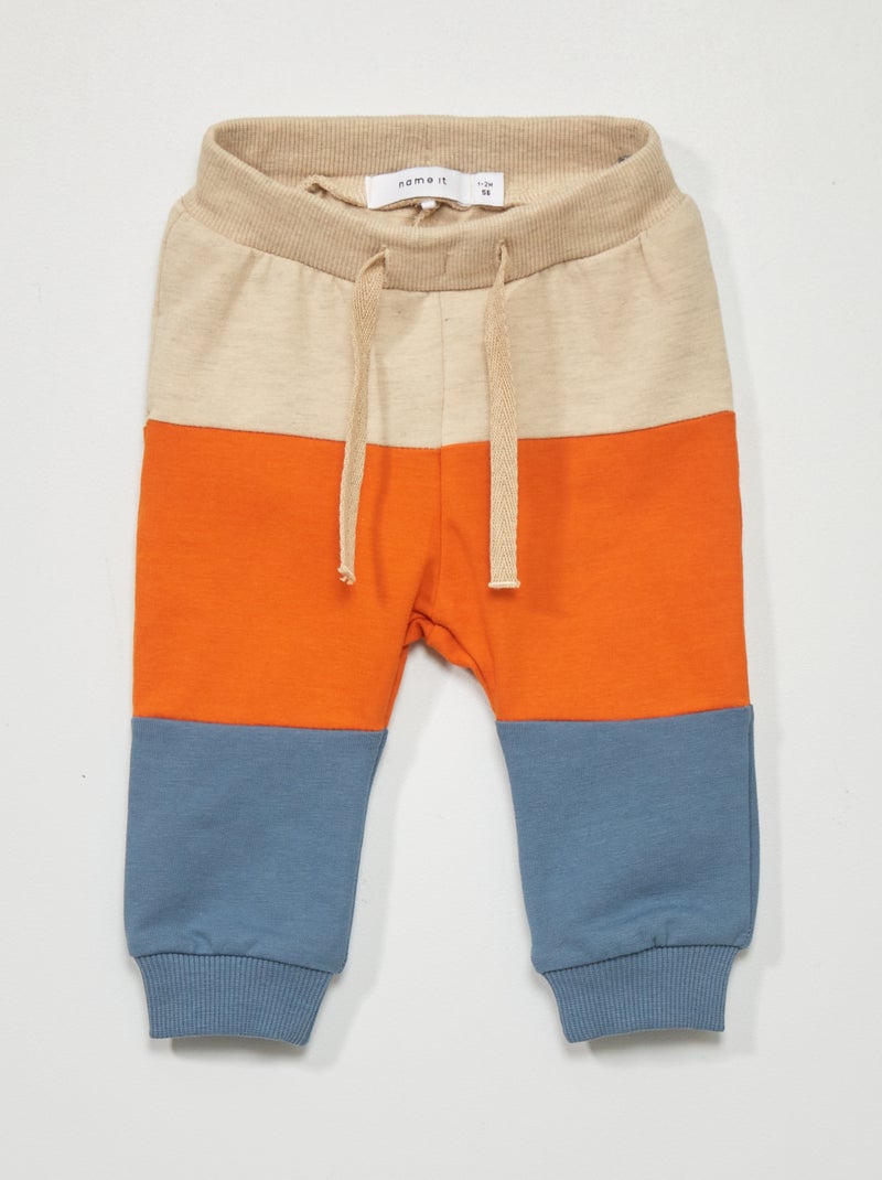 Pantalón de chándal azul/naranja - Kiabi