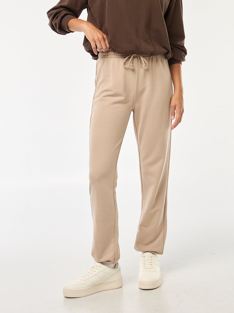 Pantalón de chándal básico Beige - Kiabi