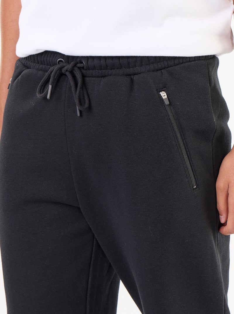 Pantalón de chándal básico liso Negro - Kiabi