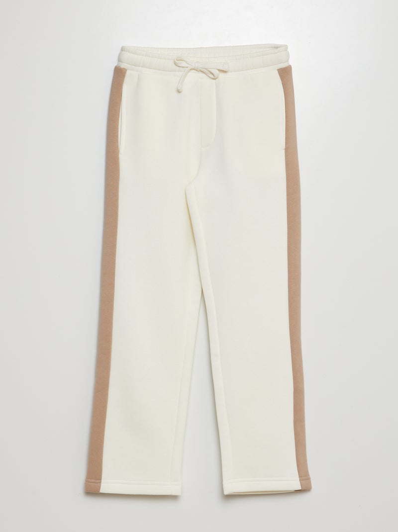 Pantalón de chándal bicolor BLANCO - Kiabi