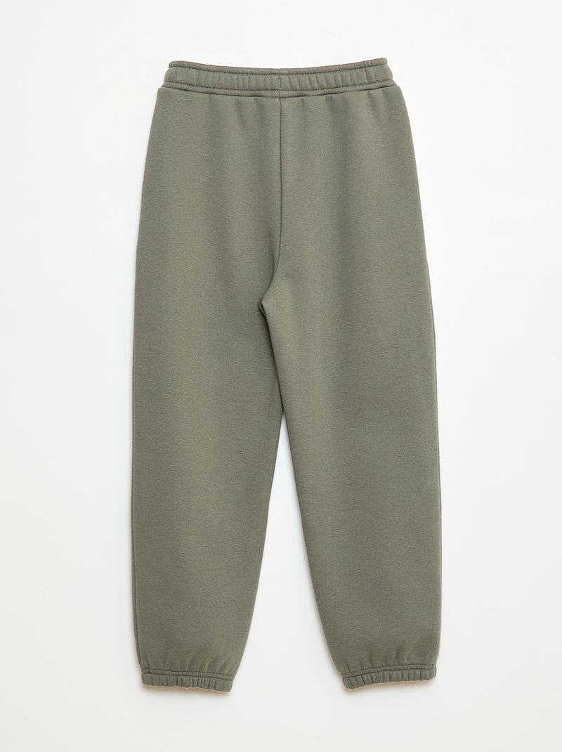 Pantalón de chándal cálido liso con forro polar Negro - Kiabi
