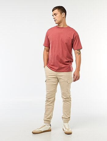 Pantalón de jogging cargo liso de algodón
