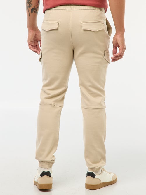 Pantalón de chándal cargo liso de algodón - Kiabi