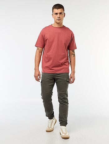 Pantalón de chándal cargo liso de algodón