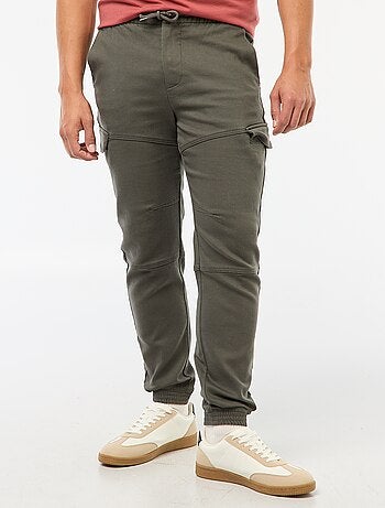 Pantalón de chándal cargo liso de algodón