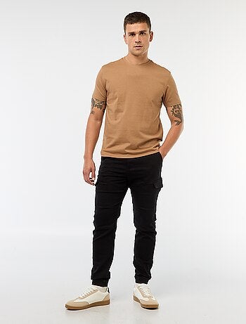 Pantalón de chándal cargo liso de algodón