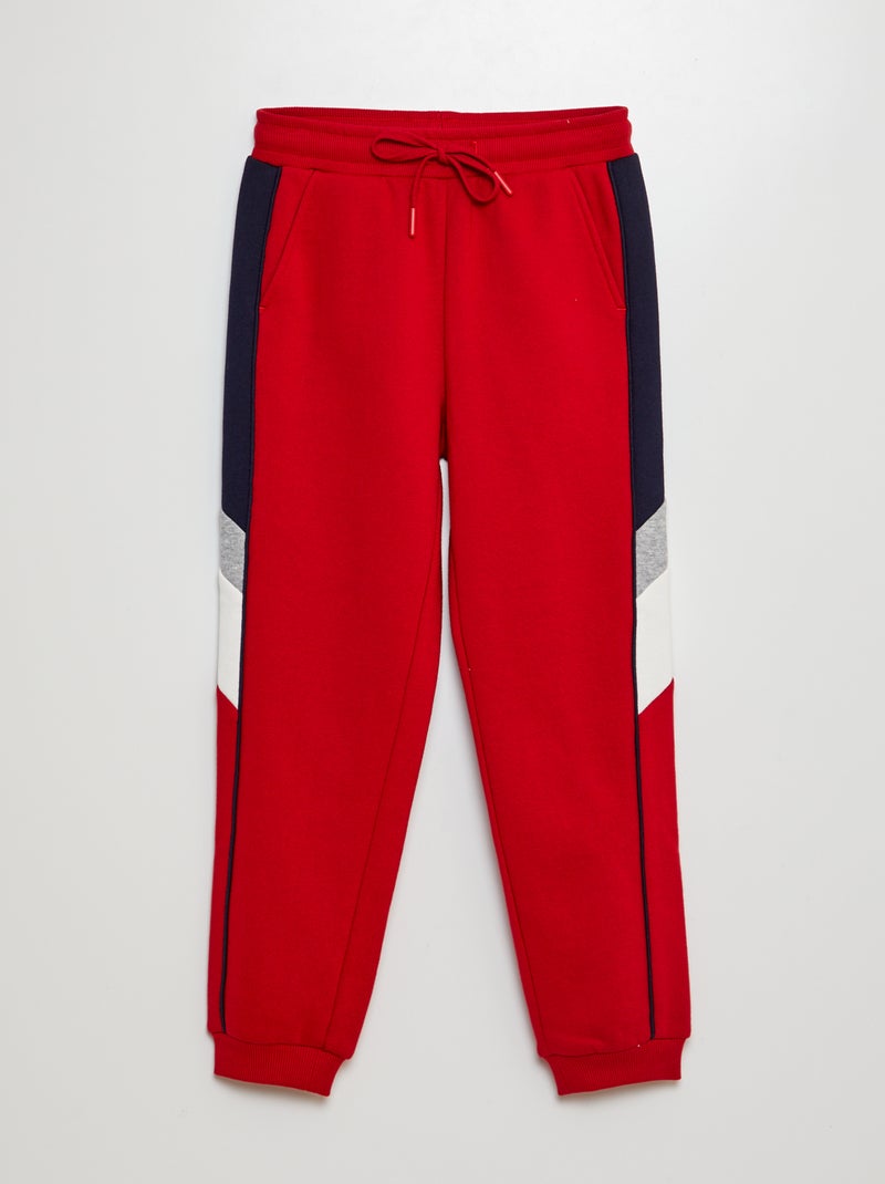 Pantalón de chándal colorblock ROJO - Kiabi