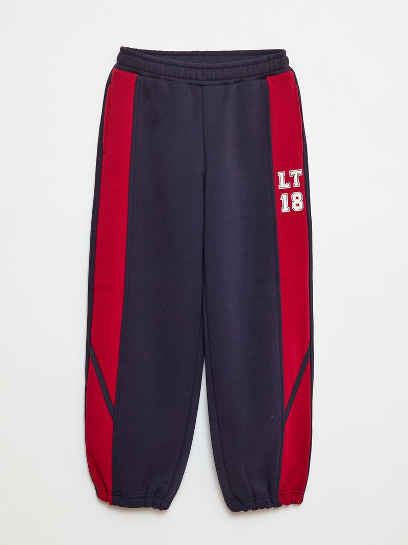 Pantalón de chándal con bandas contrastantes Azul - Kiabi