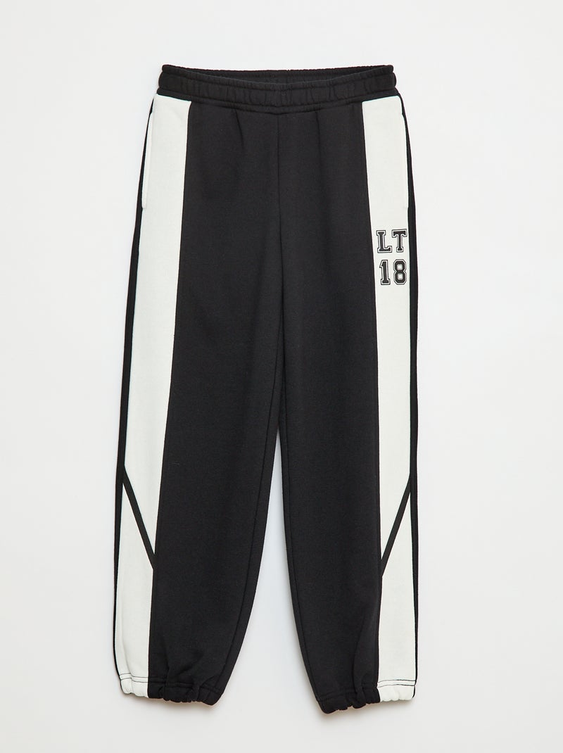 Pantalón de chándal con bandas contrastantes Negro - Kiabi