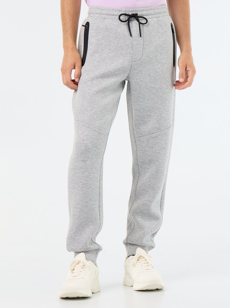 Pantalón de chándal con bolsillos con cremallera Gris - Kiabi