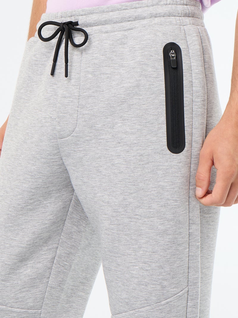 Pantalón de chándal con bolsillos con cremallera Gris - Kiabi