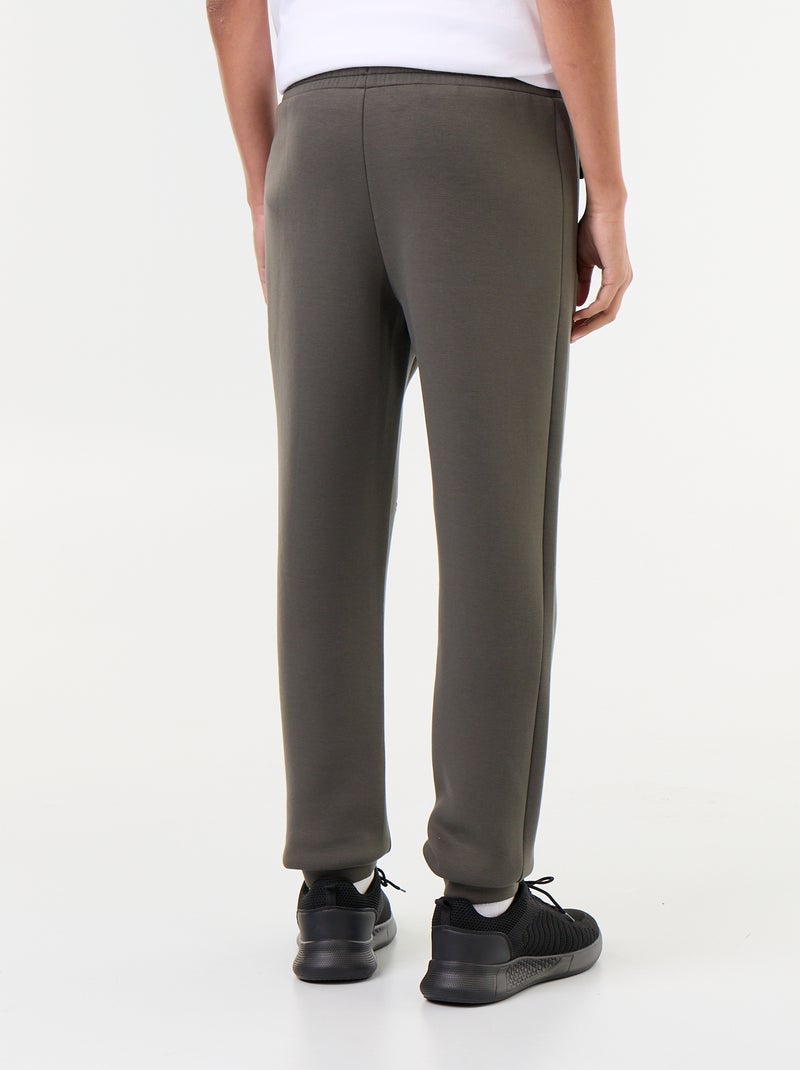 Pantalón de chándal con bolsillos con cremallera Kaki - Kiabi
