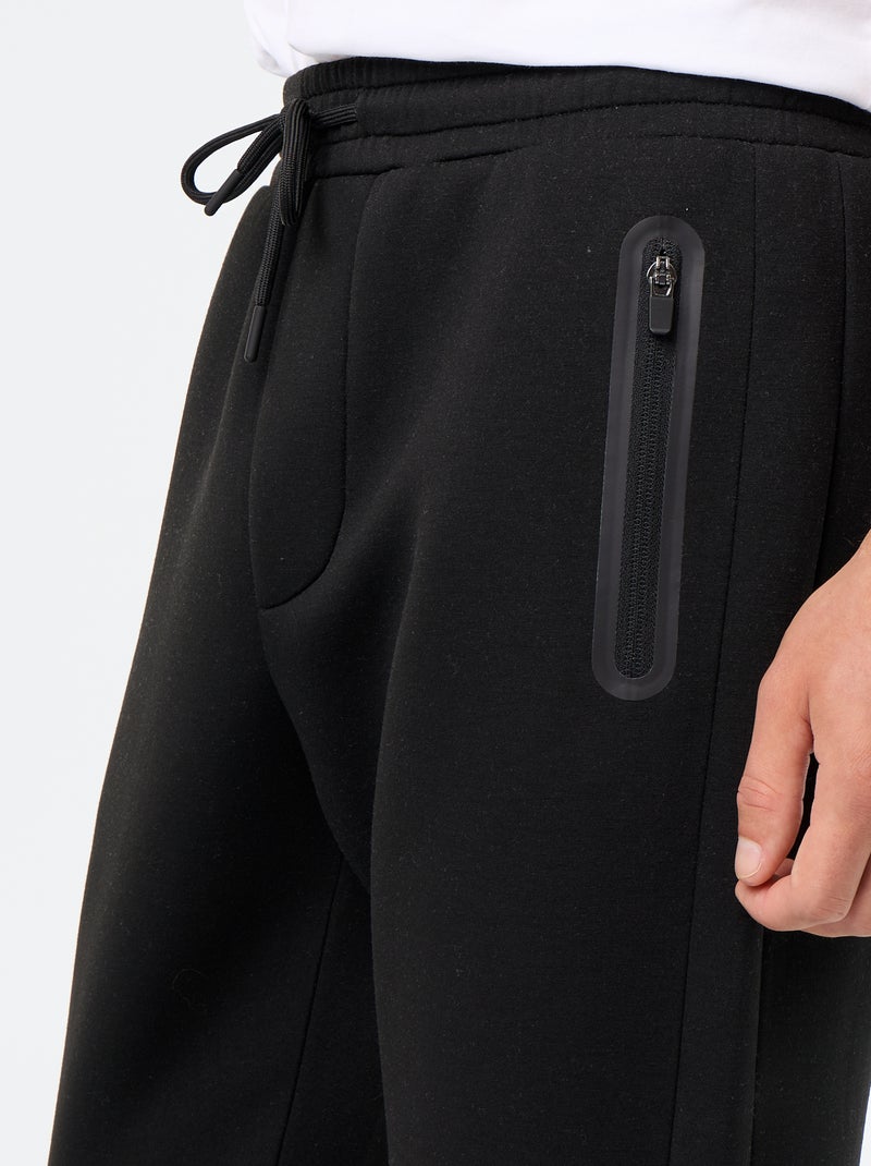 Pantalón de chándal con bolsillos con cremallera Negro - Kiabi