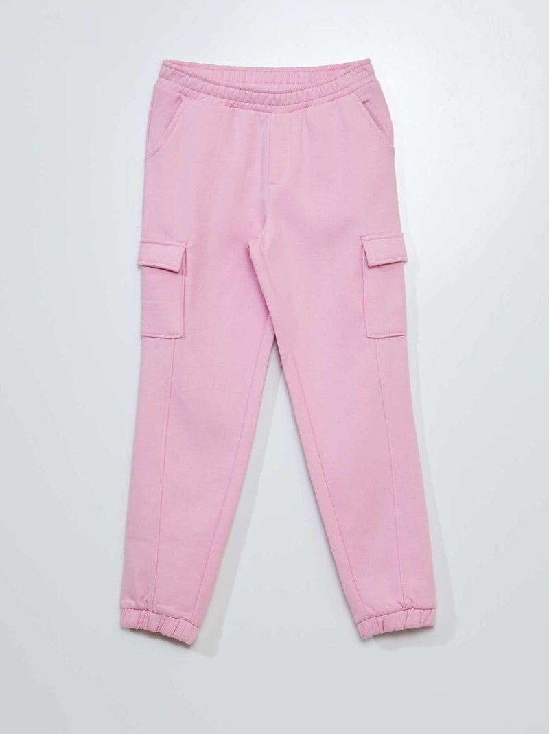 Pantalón de chándal con bolsillos con solapa ROSA - Kiabi