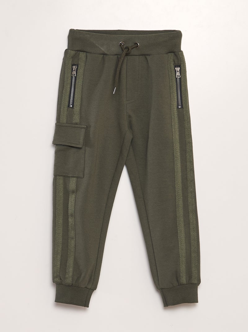 Pantalón de chándal con bolsillos con solapa VERDE - Kiabi