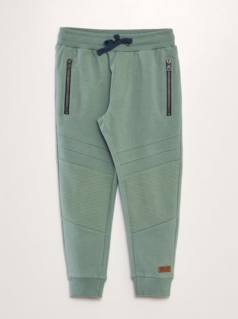 Pantalón de chándal con bolsillos de cremallera VERDE - Kiabi