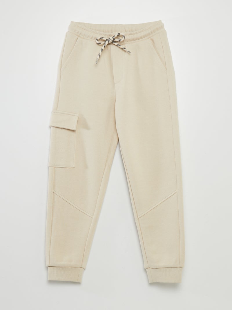 Pantalón de chándal con bolsillos en los laterales BEIGE - Kiabi