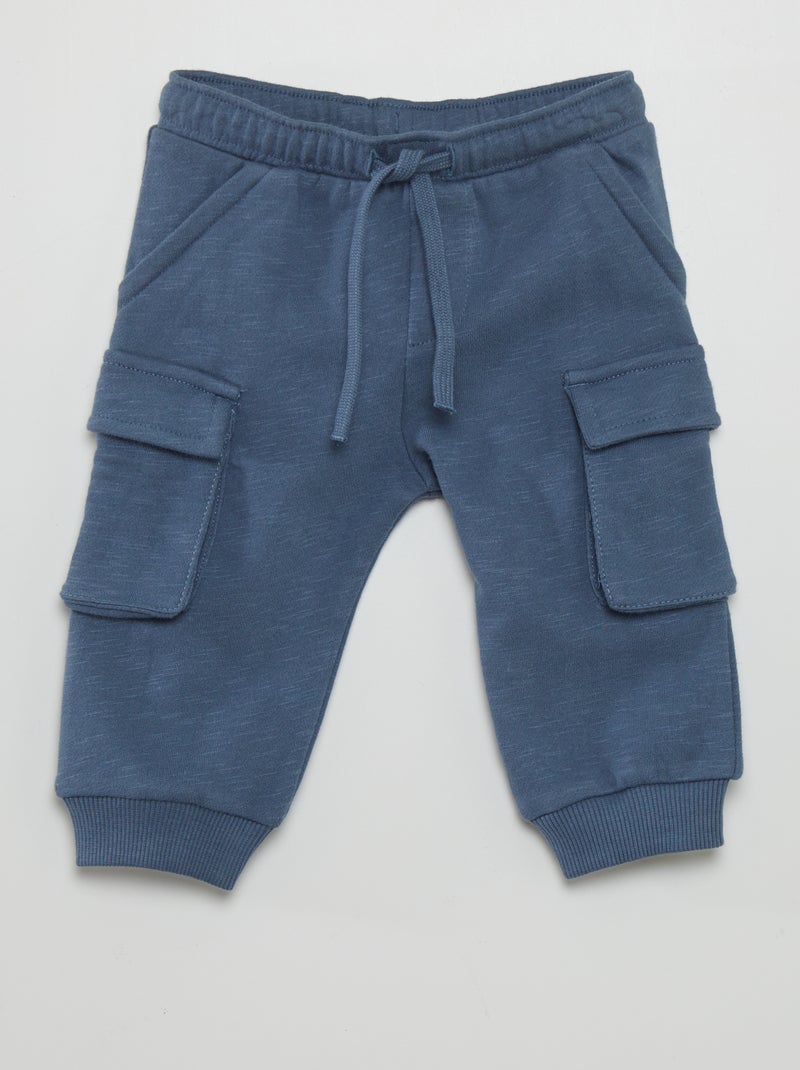 Pantalón de chándal con bolsillos laterales AZUL - Kiabi