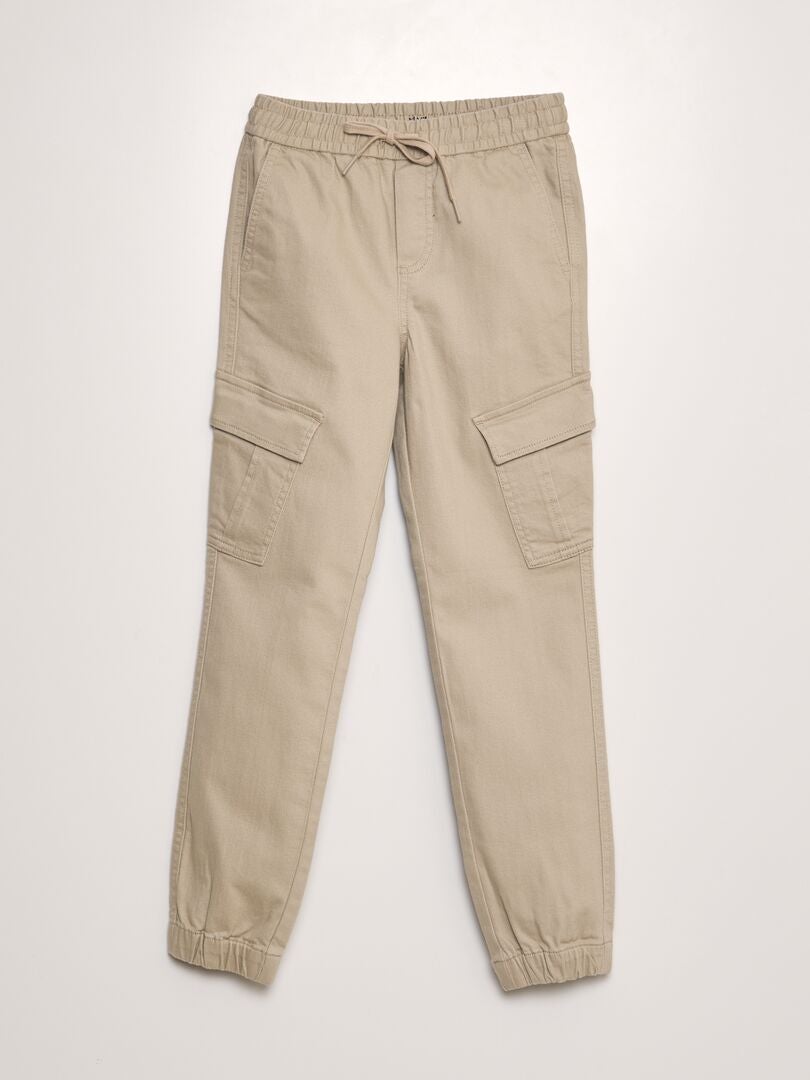 Pantalón de chándal con bolsillos laterales - BEIGE - Kiabi - 14.00€